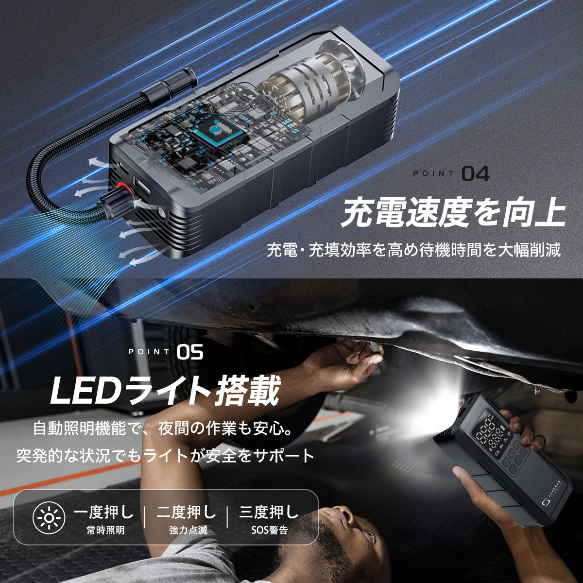 モバイルコンプレッサー USB電源 KAM-AP2