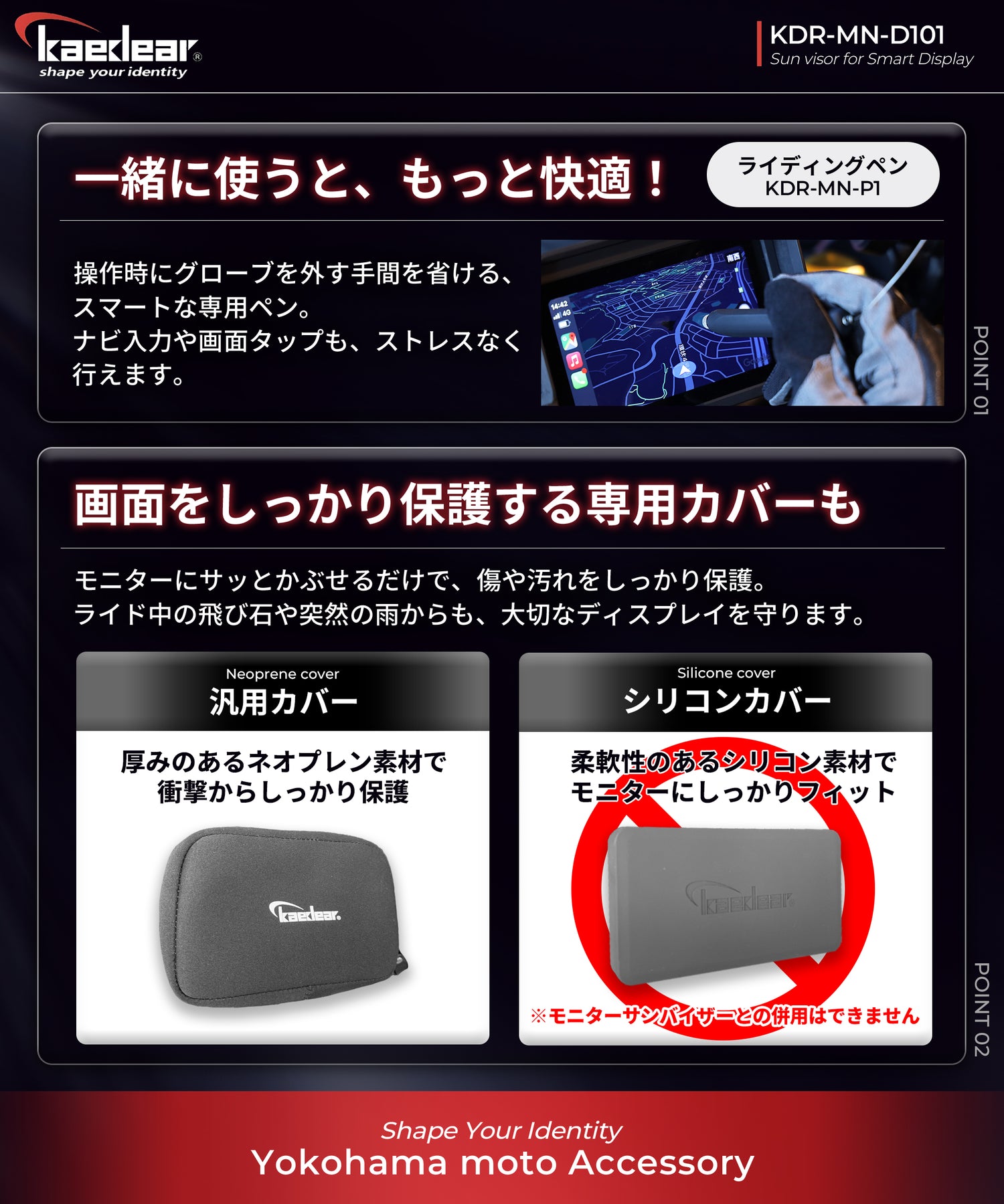 4.5インチモニターサンバイザー KDR-MN-D101