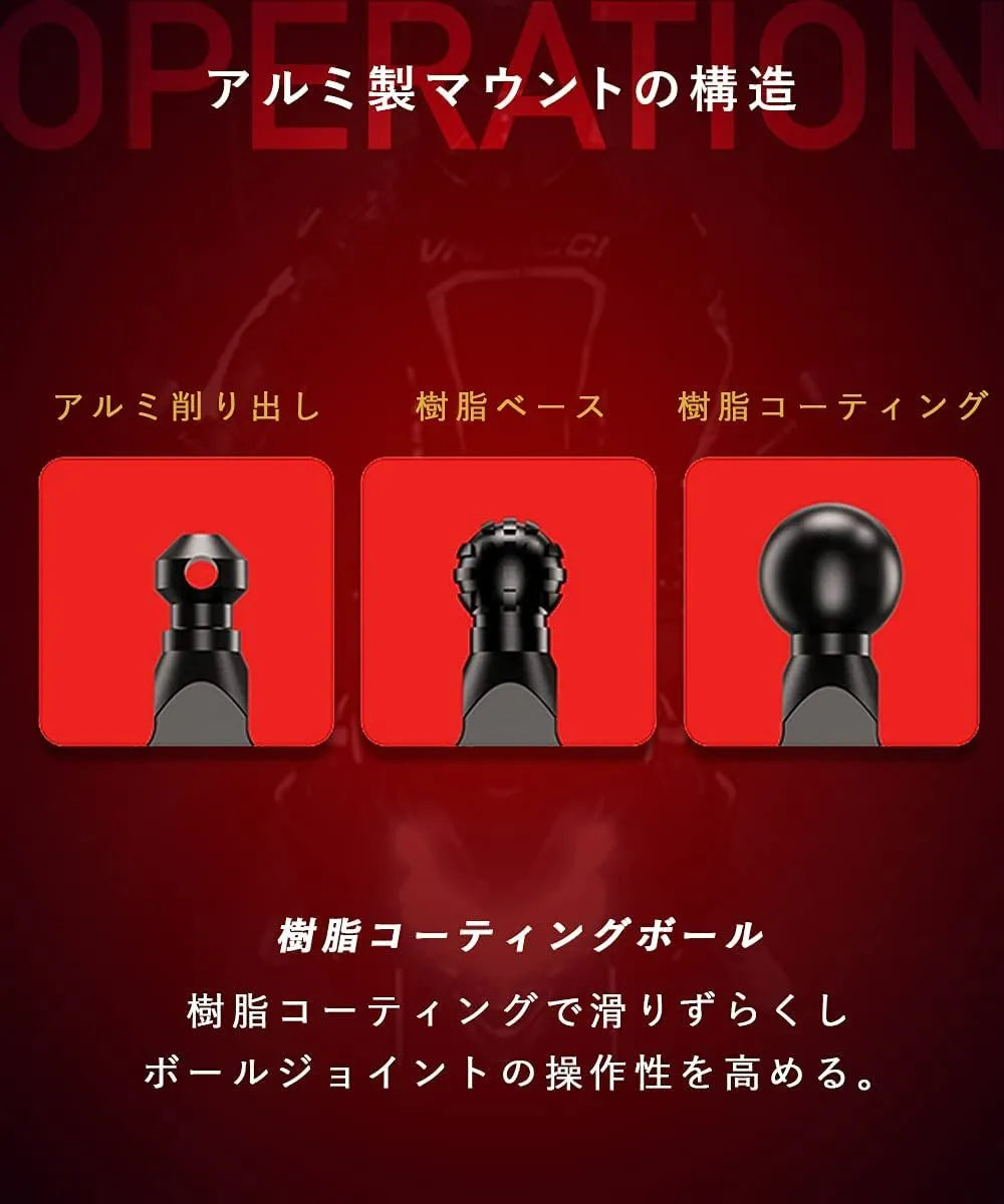 Kaedear(カエディア) バイク スマホホルダー バーマウント ボールジョイント アルミ製 KDR-R18 (1インチ(25.4mm)/クイック)