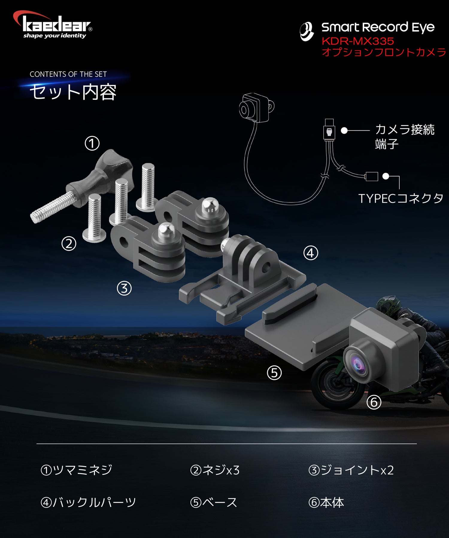 スマートレコードアイ KDR-BH2 用 オプションフロントカメラ ドライブレコーダー機能 IMX335 イメージセンサー KDR-MX335 (フロントカメラ)