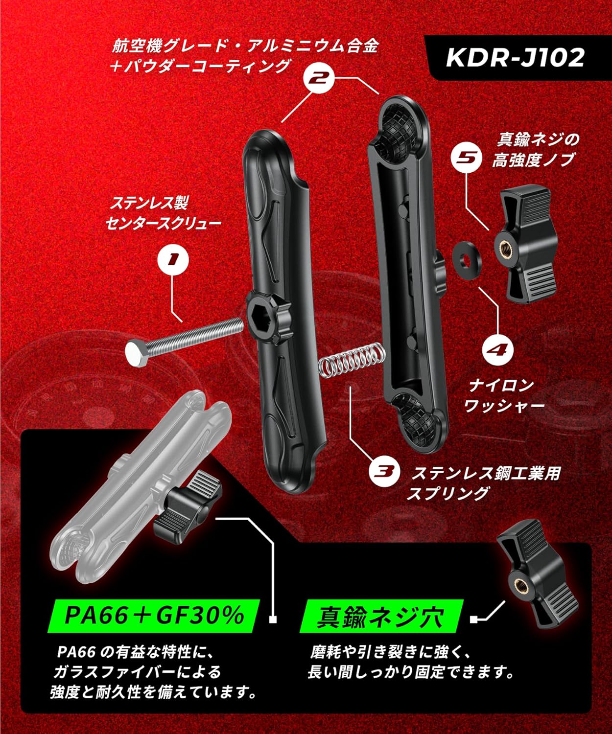 デバイスマウント マリン 船舶 ボート マウント ボール (1インチ/150mm) KDR-J102-R5-1-R21-1