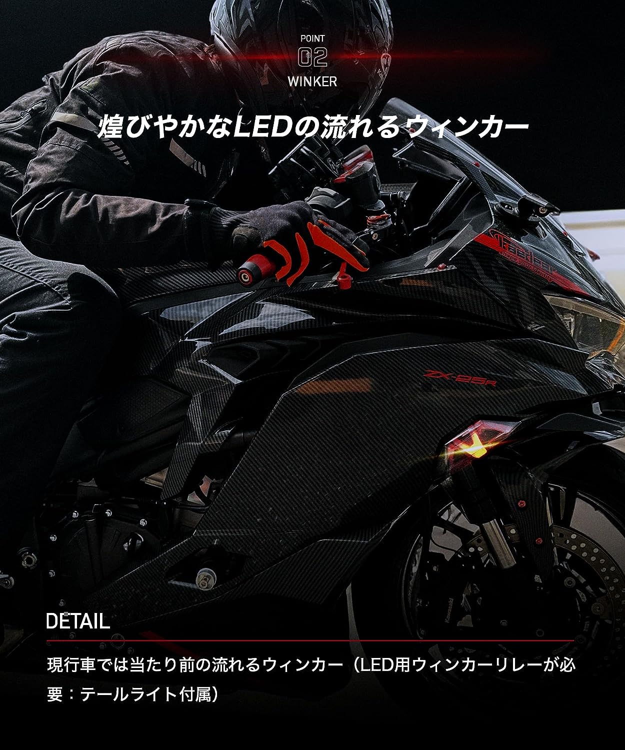 Cyber LED KAWASAKI Ninja ZX-25R カスタムウィンカー / Ninja250 / Nija400 / Ninja650 / ZX4R / ZX6R / KDR-ZX25R-SL1