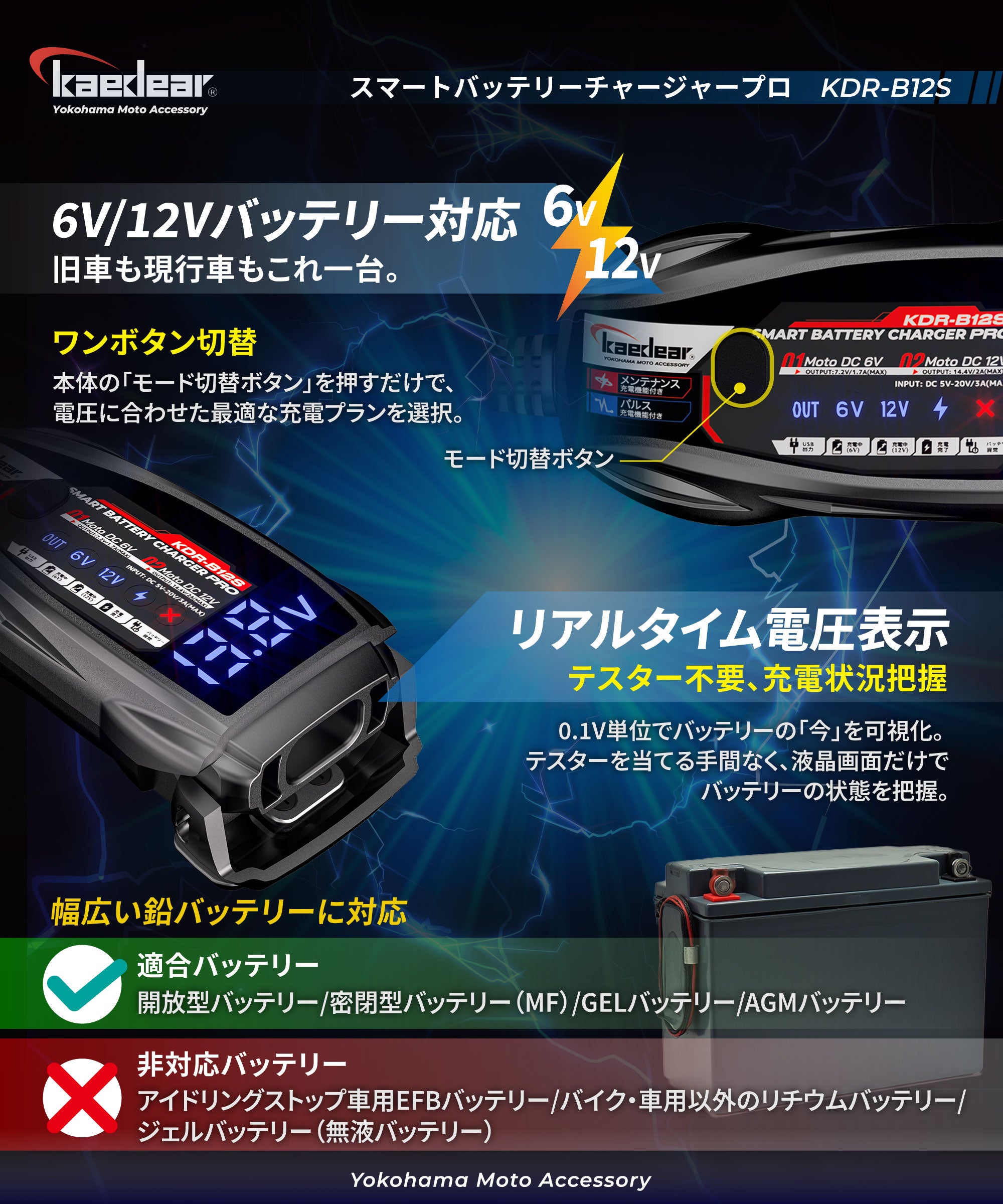 スマートバッテリーチャージャーPRO KDR-B12S