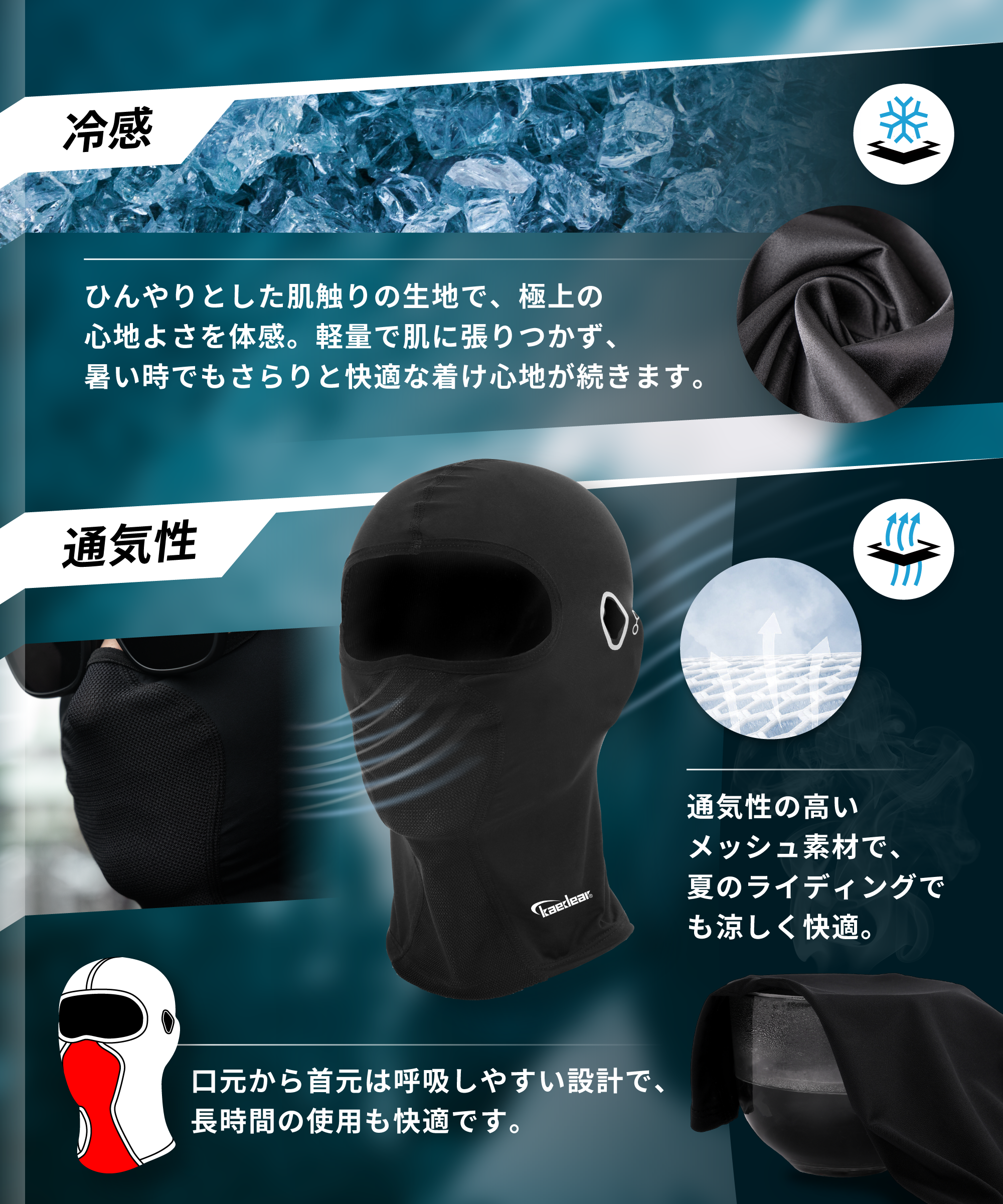 クールフェイスカバー Fitzor Cool(フィッツォクール) KDR-HD1