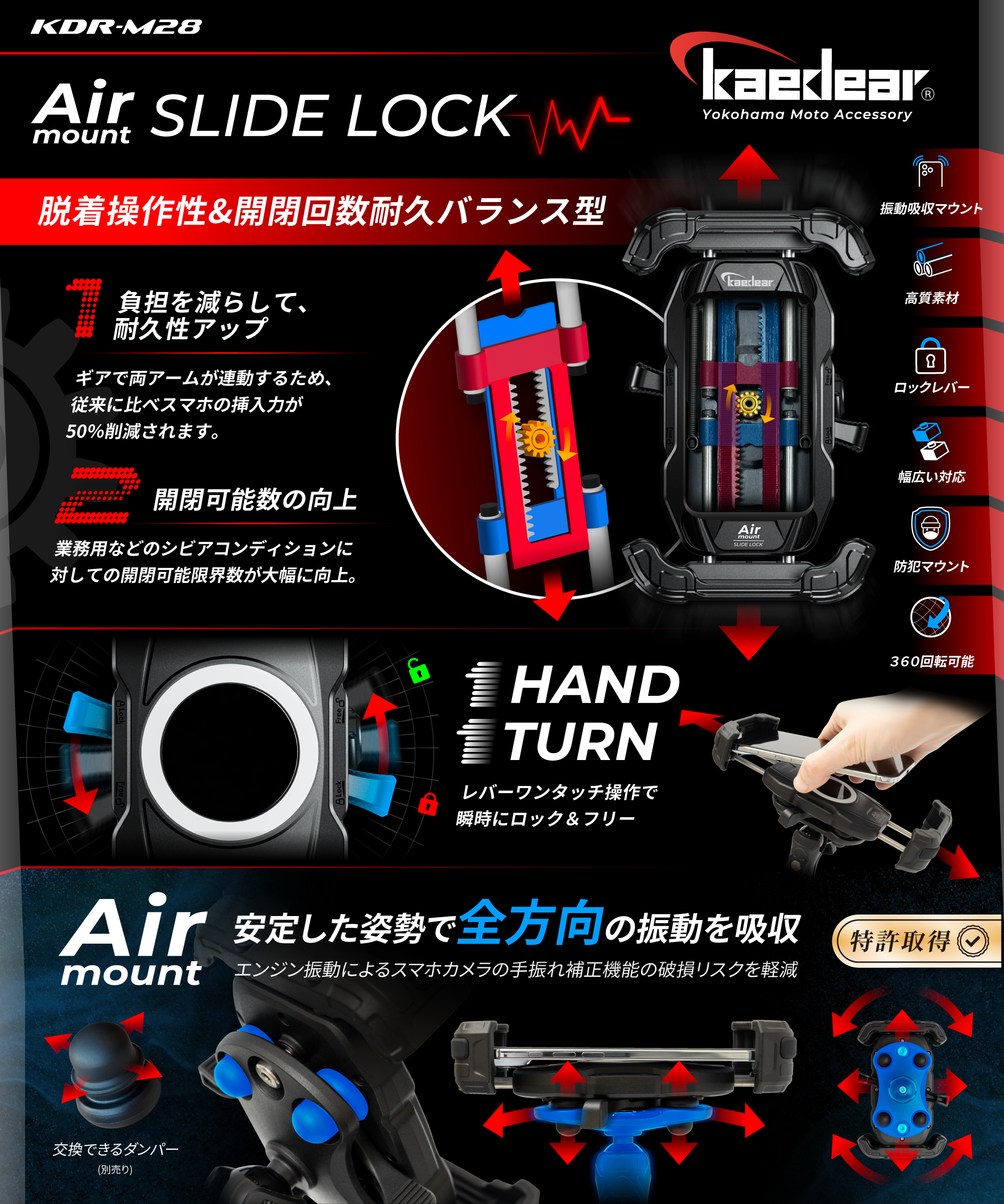 スライドロック Airマウント搭載 KDR-M28