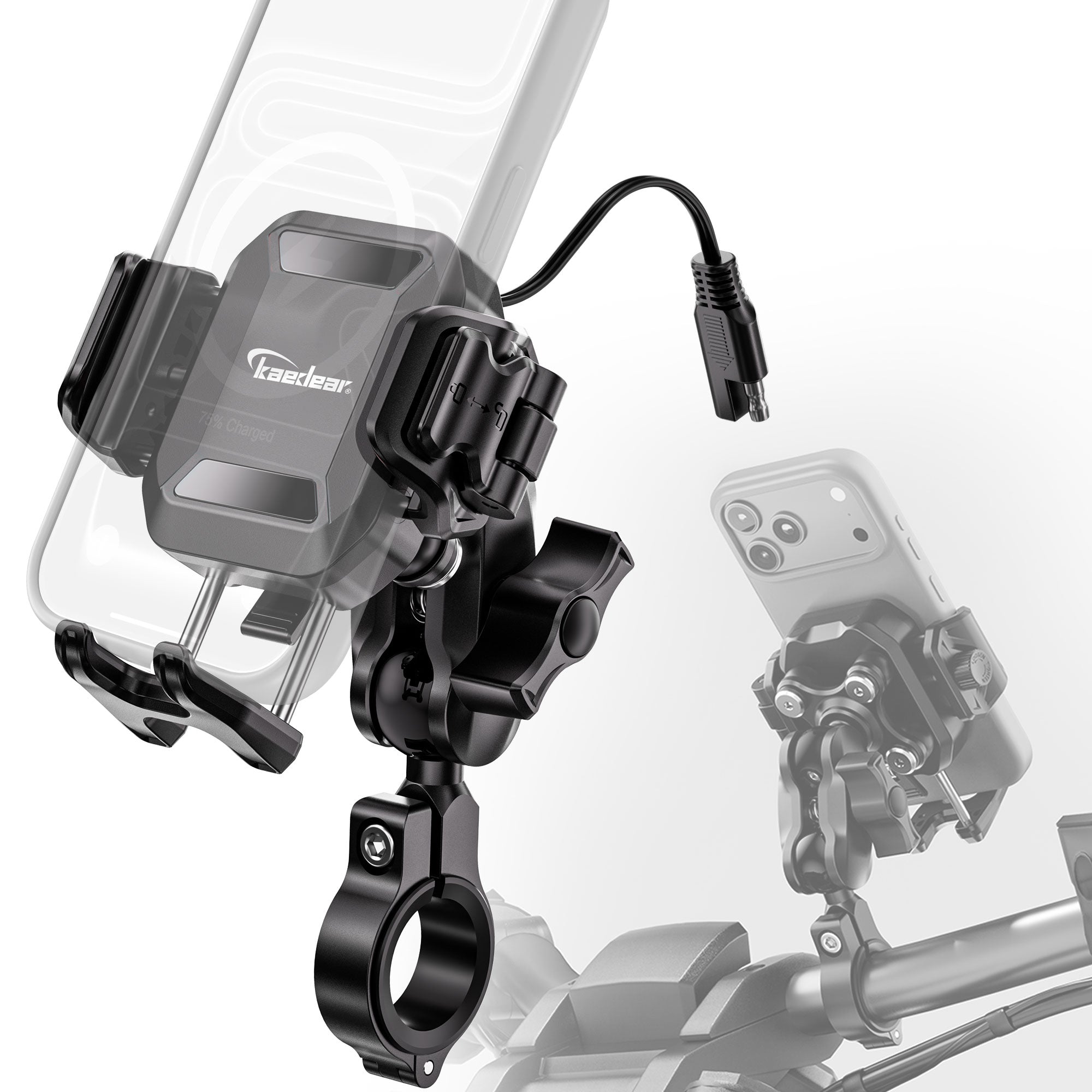 クイックアジャスター/Air Mount KDR-M33A-M-BK (1インチボール/充電機能)