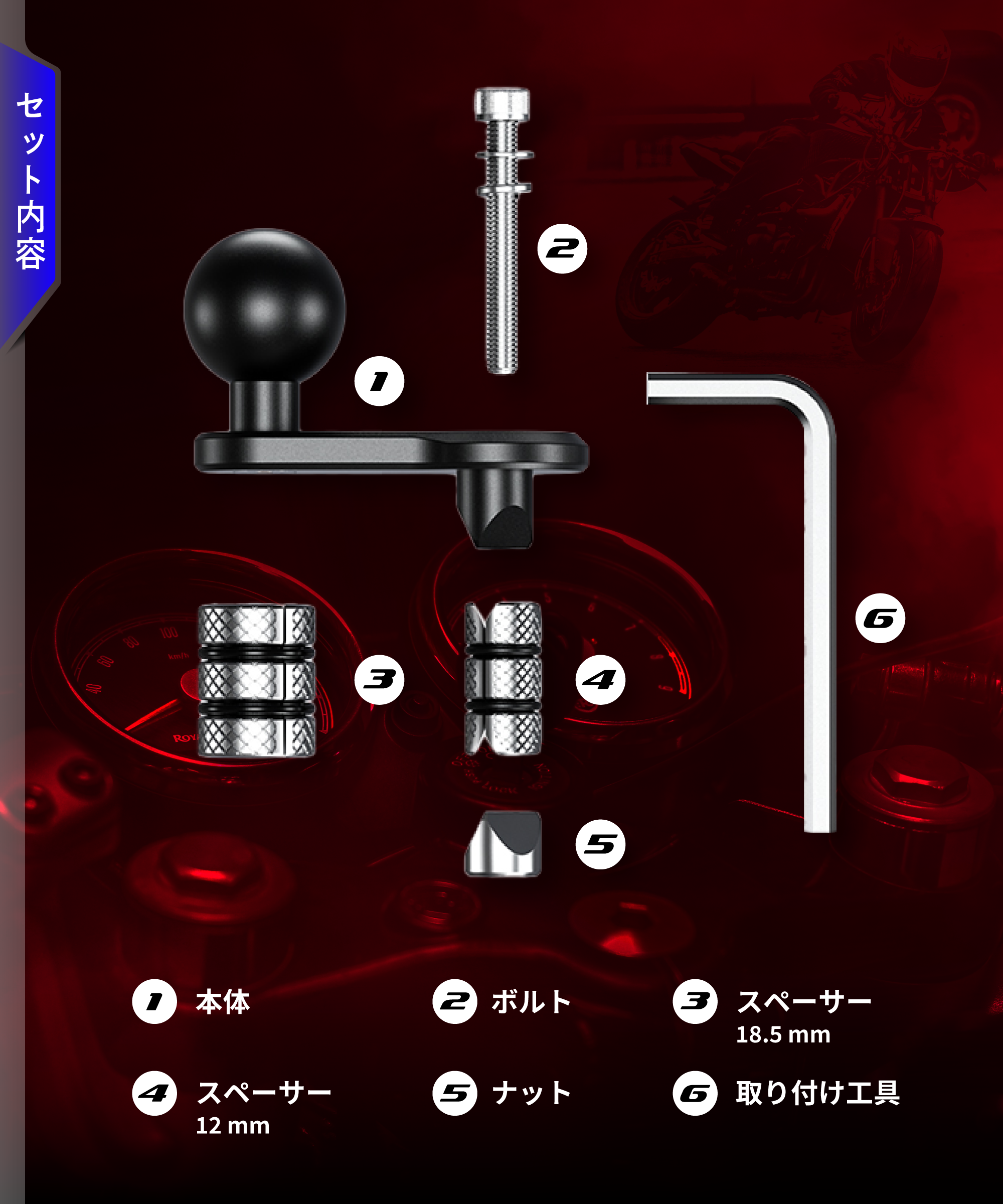 ステムホールマウント KDR-R27C (1インチボール/オフセット )