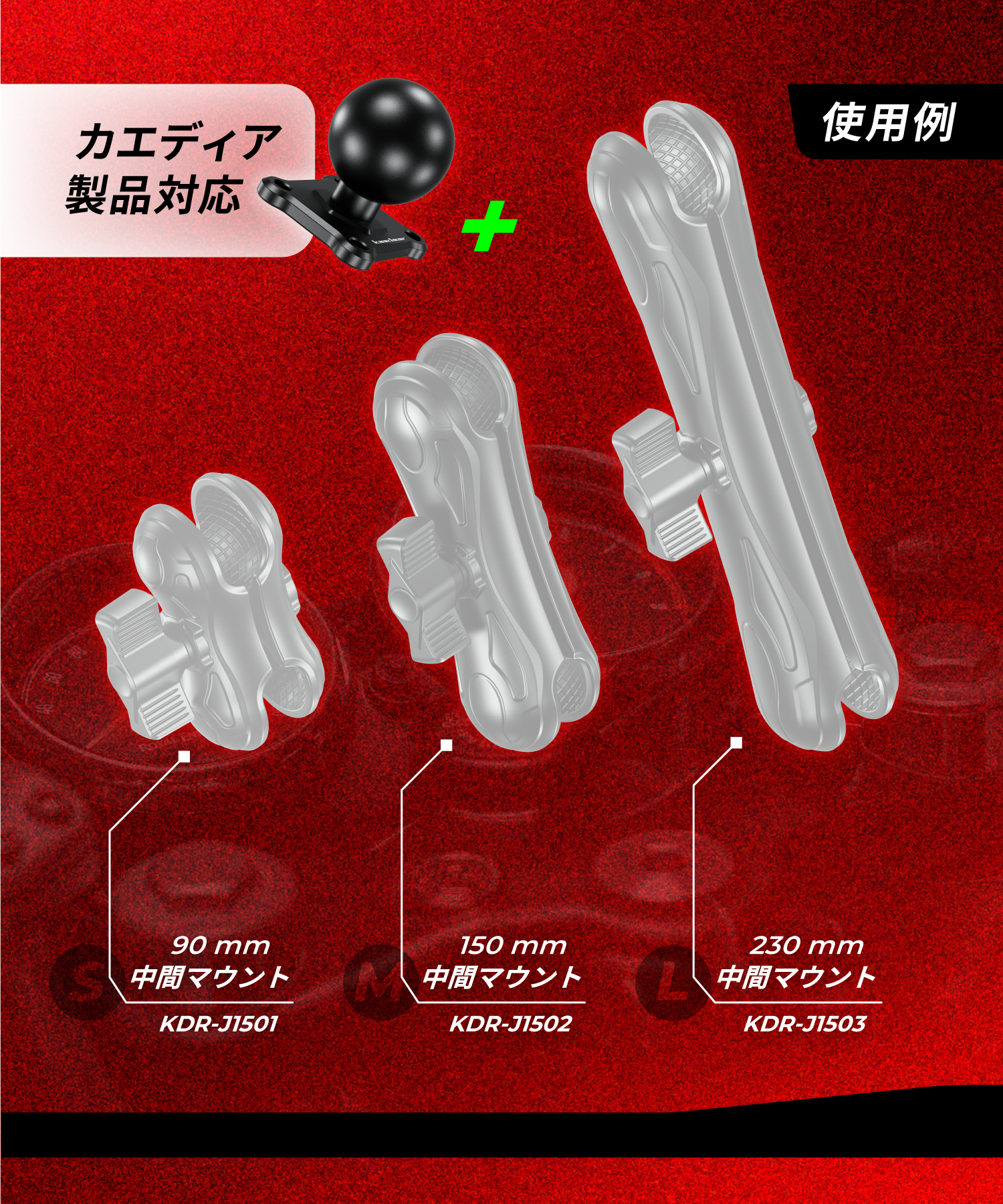 ベースマウント ボール マウント (1.5インチ/スクエア) KDR-R6-15