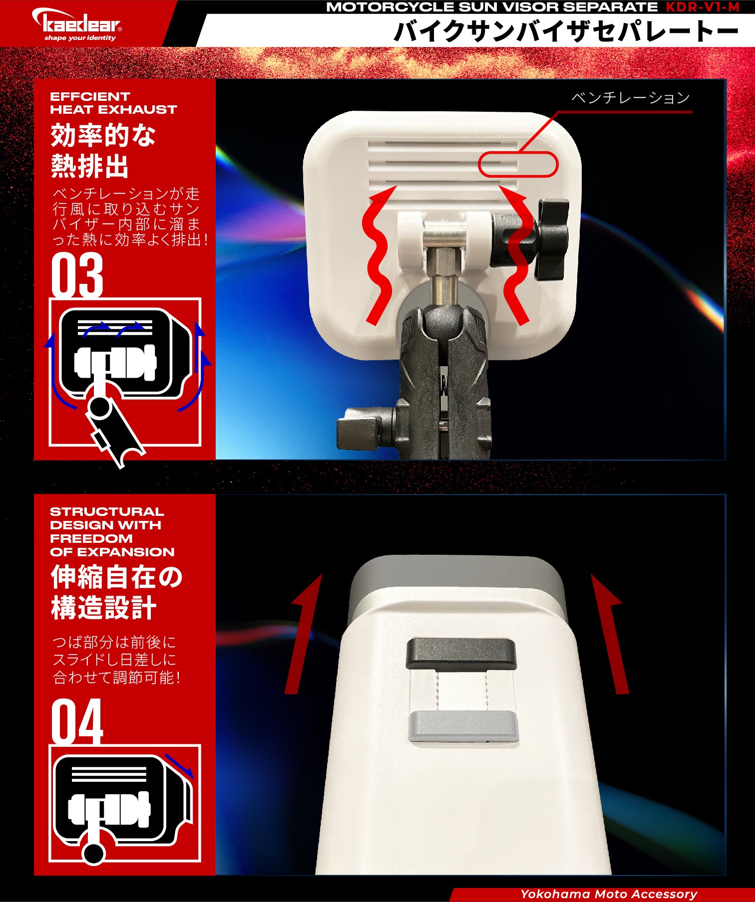 サンバイザー セパレートタイプ KDR-V1-M