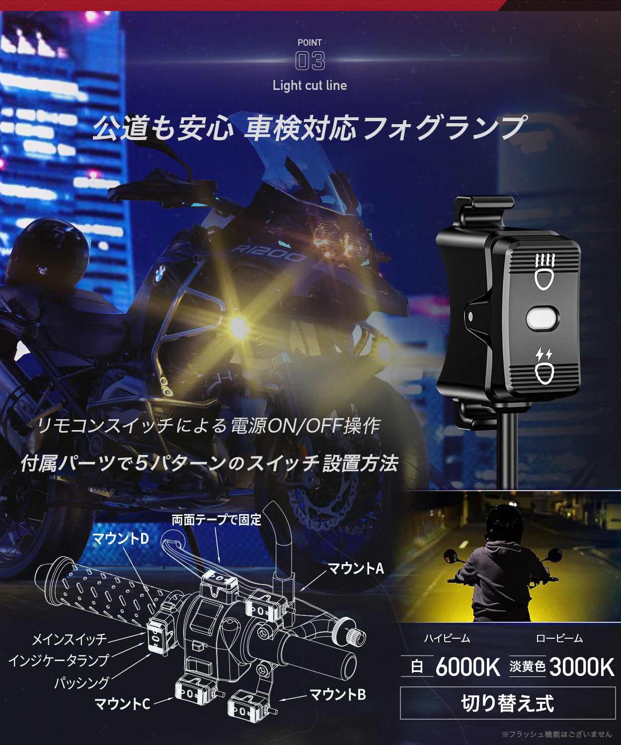 車検対応 Cyber LED プロジェクター ライト KDR-K7(20W/45W)