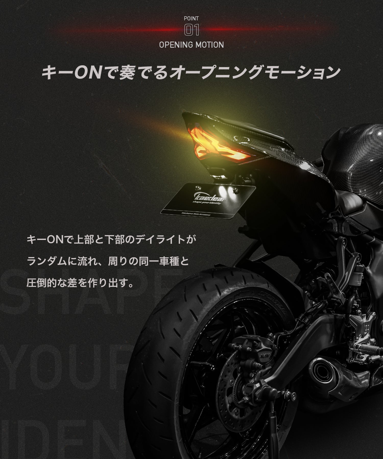 Cyber LED KAWASAKI Ninja ZX-25R カスタムテールランプ / ninja250 / ninja400 / ZX10R / ZX6R / ZX4R / ZX25R / Z1000 / Z400 / Z250 / KDR-ZX25R-RL1