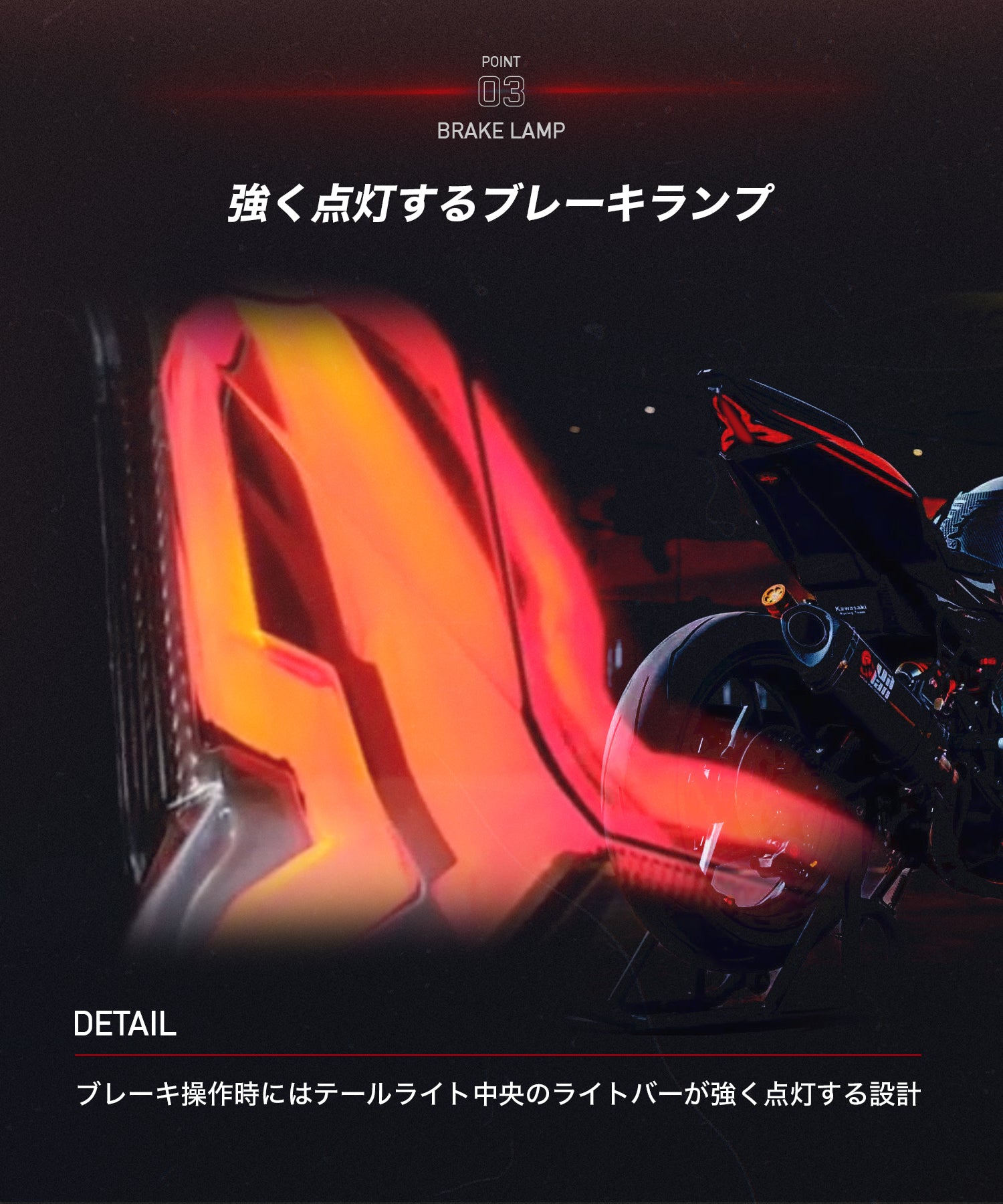 Cyber LED KAWASAKI Ninja ZX-25R カスタムテールランプ / ninja250 / ninja400 / ZX10R / ZX6R / ZX4R / ZX25R / Z1000 / Z400 / Z250 / KDR-ZX25R-RL1