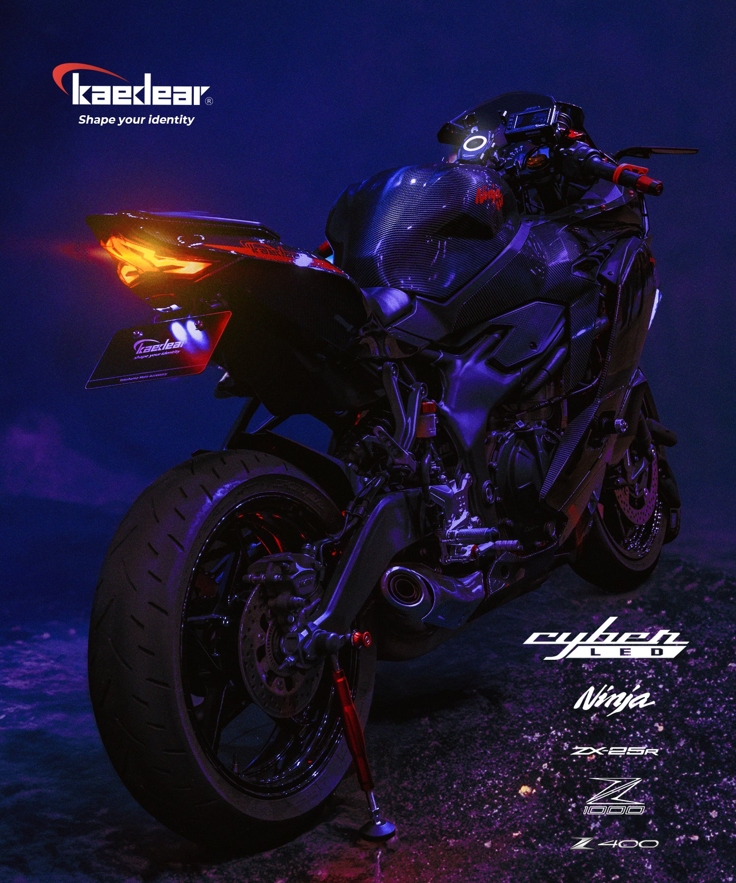 Cyber LED KAWASAKI Ninja ZX-25R カスタムテールランプ / ninja250 / ninja400 / ZX10R / ZX6R / ZX4R / ZX25R / Z1000 / Z400 / Z250 / KDR-ZX25R-RL1