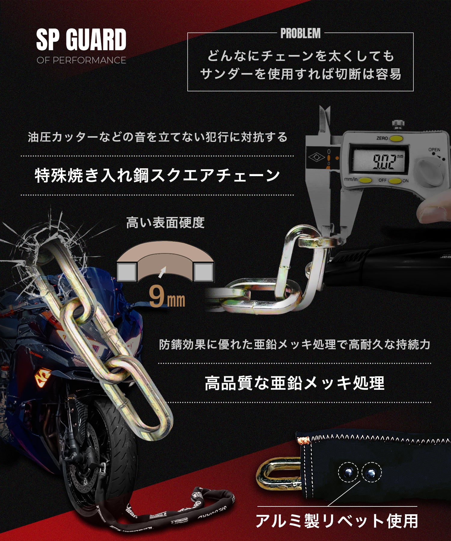 SP-GUARD タイプ パッドチェーン KDR-LK2