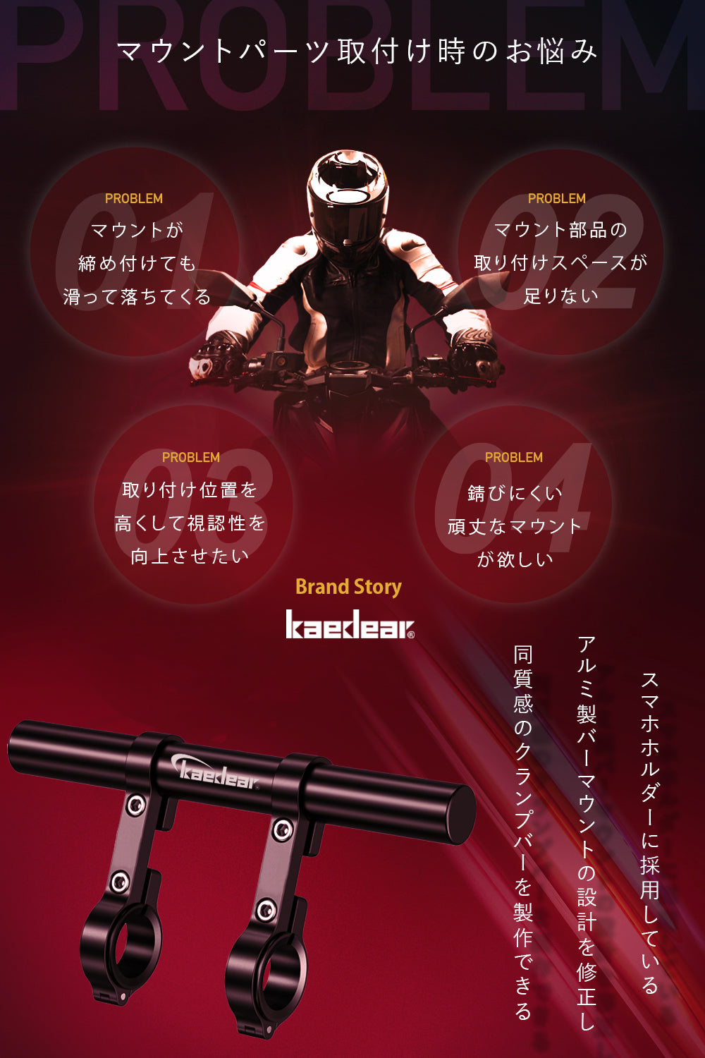 クランプバー バータイプ KDR-H4-3