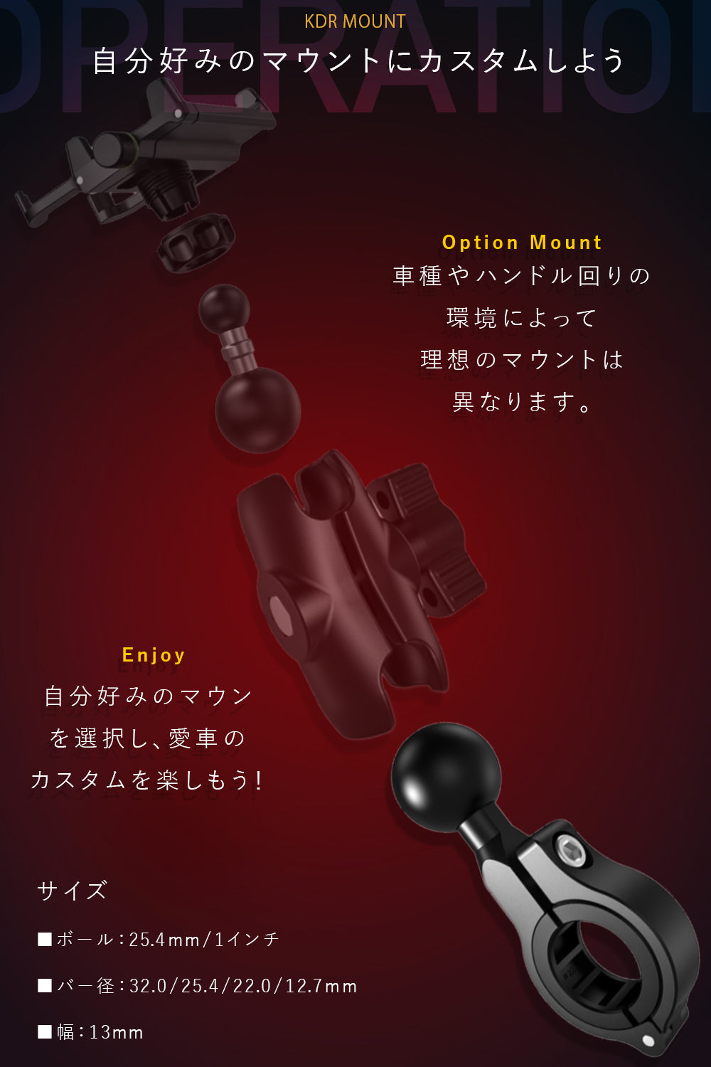 アルミ製バーマウント マウント改 - Kaedear(カエディア)