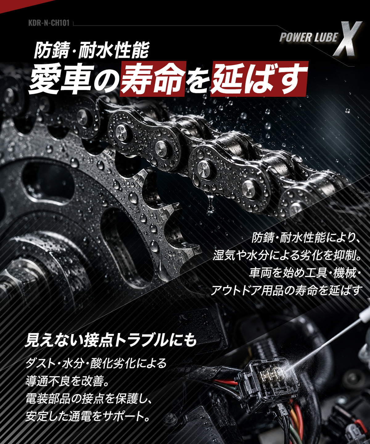 POWER LUBE X バイクチェーン 潤滑剤 KDR-N-CH101