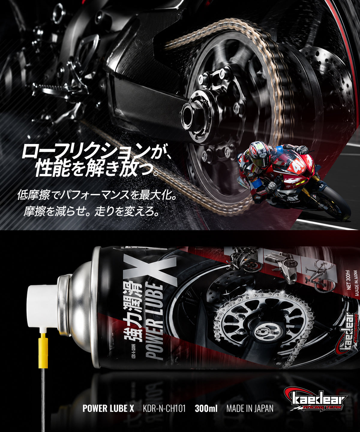 POWER LUBE X バイクチェーン 潤滑剤 KDR-N-CH101