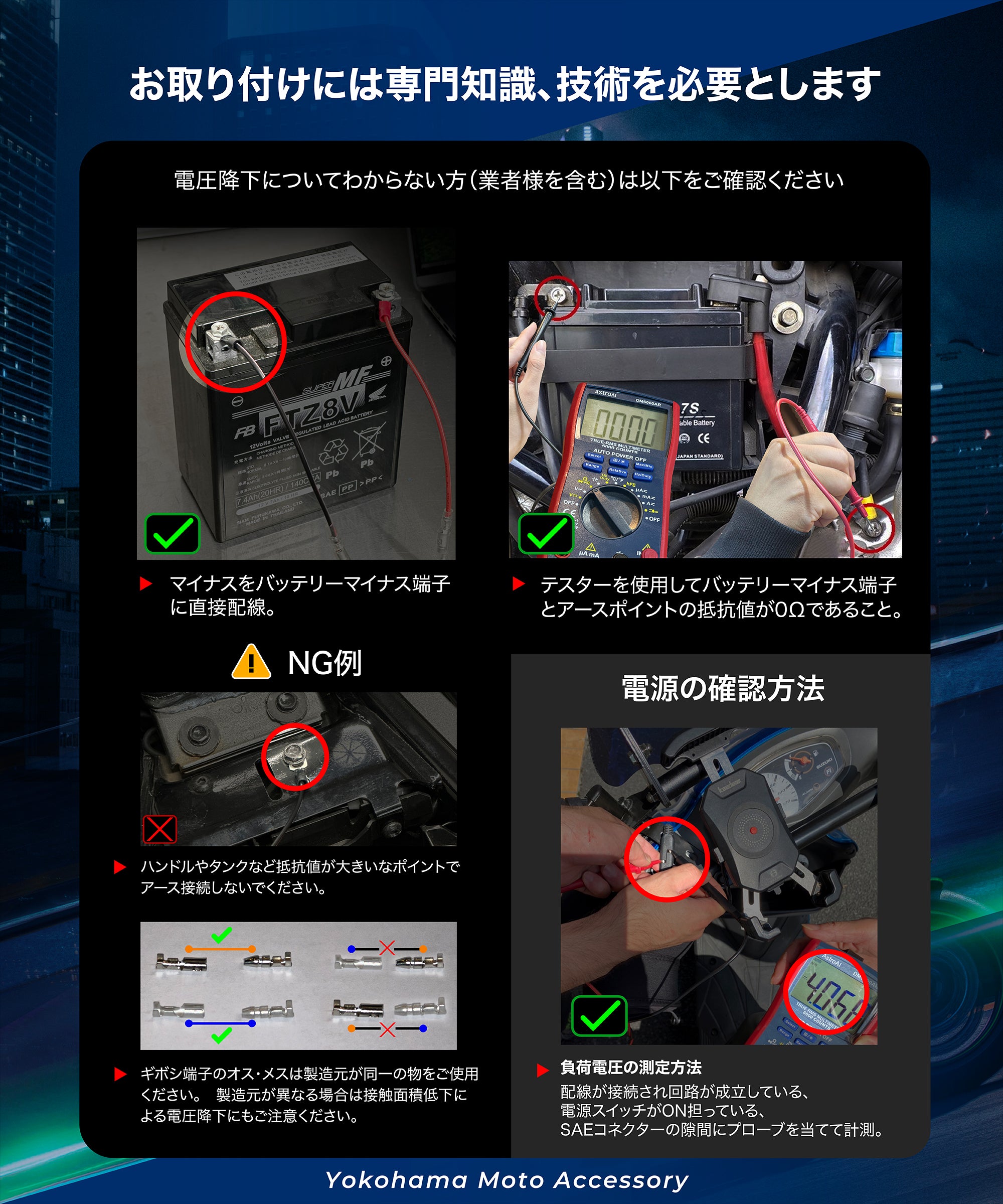 バイク用 USB電源 PD30W＋QC3.0 52.5W｜2ポート独立出力・極薄13mm