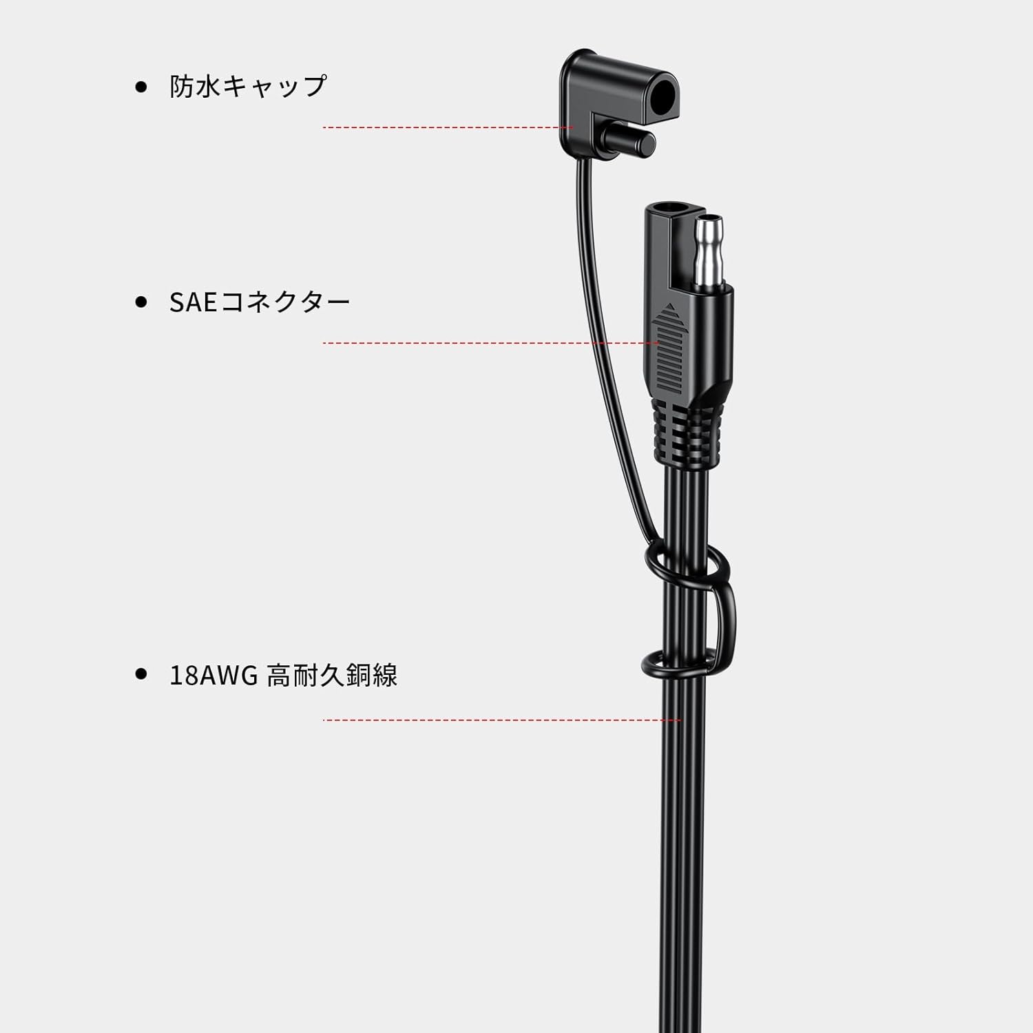 SAE電源ケーブル KDR-SAE1