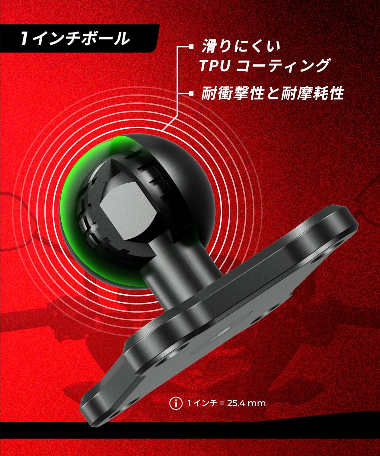 ベースマウント ボール マウント (1インチ/スクエア) KDR-R6-1