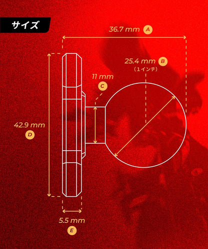 ベースマウント ボール マウント (1インチ/スクエア) KDR-R6-1