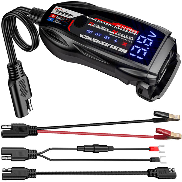 バイク用USBバッテリー充電器 6V/12V対応 パルス充電搭載 PD30W給電