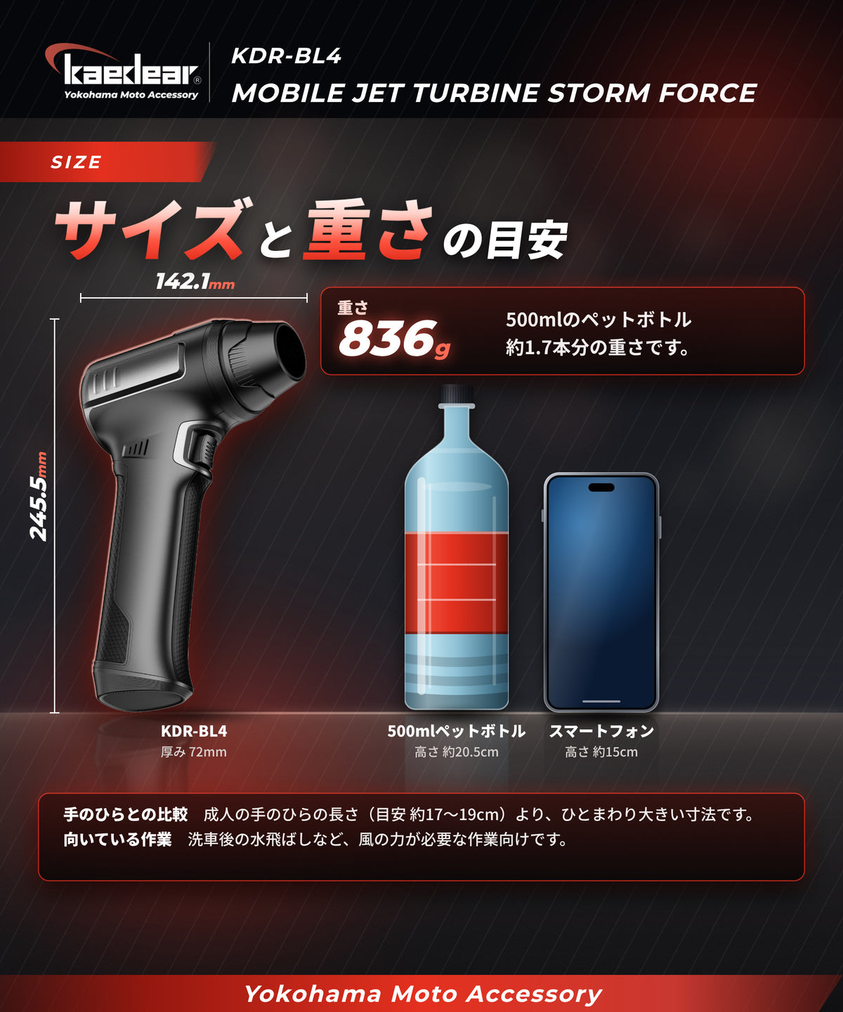 モバイルジェットタービン ストームフォース KDR-BL4