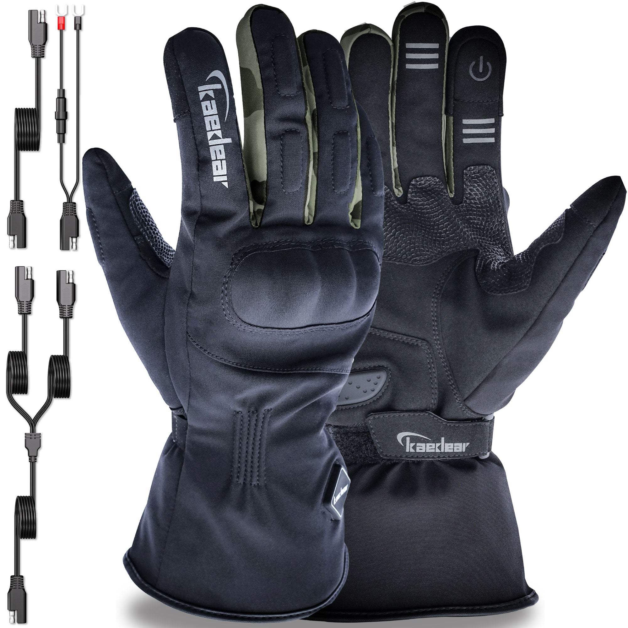 Kaedear KDR-H-GL5WB 12V電熱グローブ バイク用 直接給電 防寒 撥水