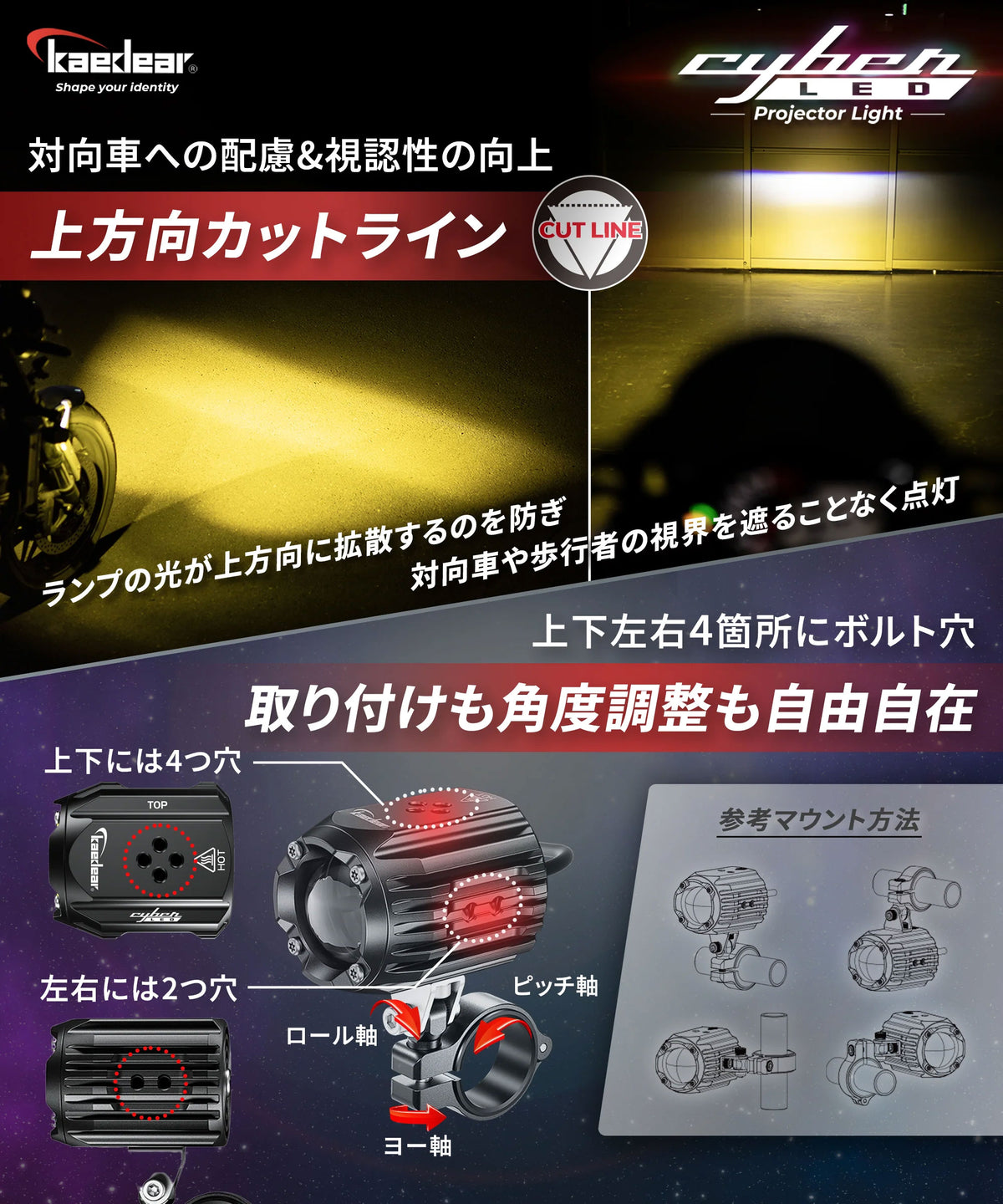 Kaedear(カエディア) Cyber LED プロジェクター ライト KDR-K10P