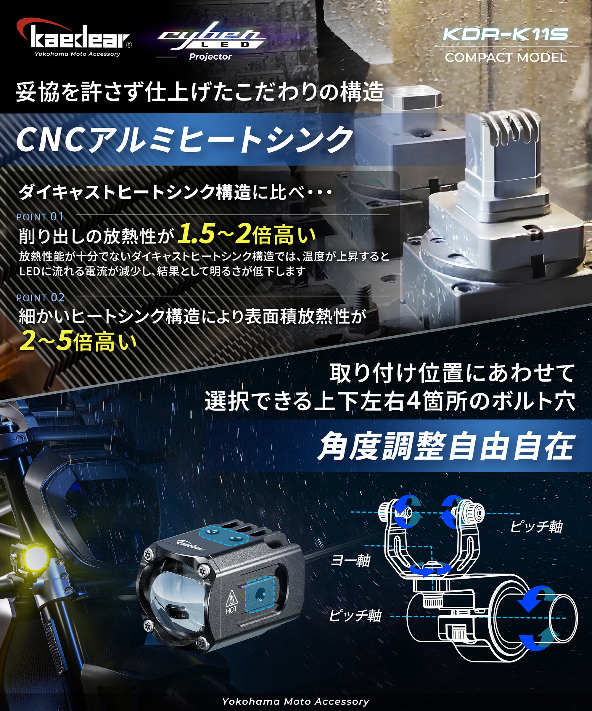 Kaedear Cyber ​​LED Projector Light KDR-K11-W15