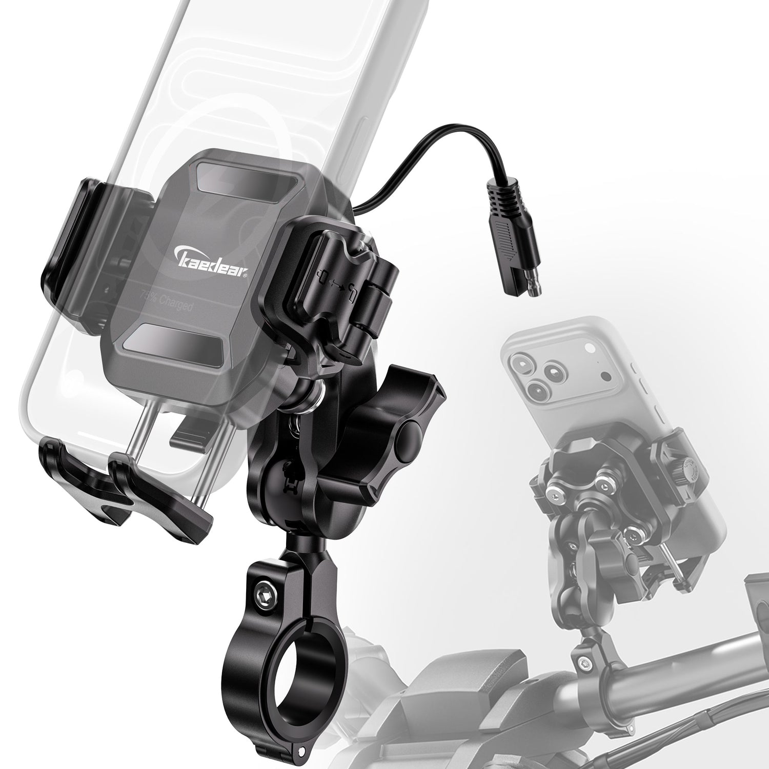 クイックアジャスター/Air Mount KDR-M33A-M-BK (1インチボール/充電機能)