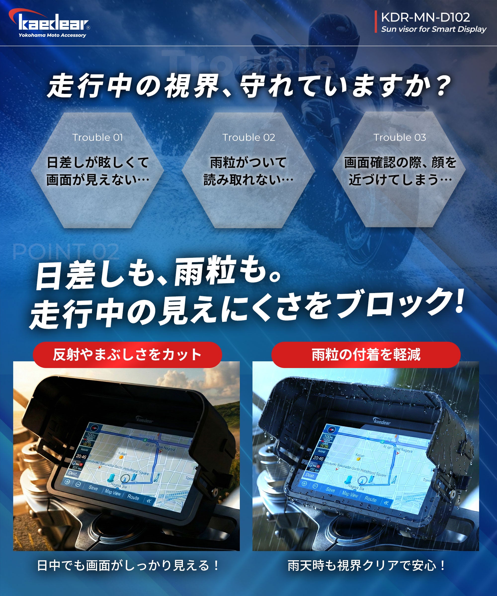 5.5インチモニターサンバイザー KDR-MN-D102