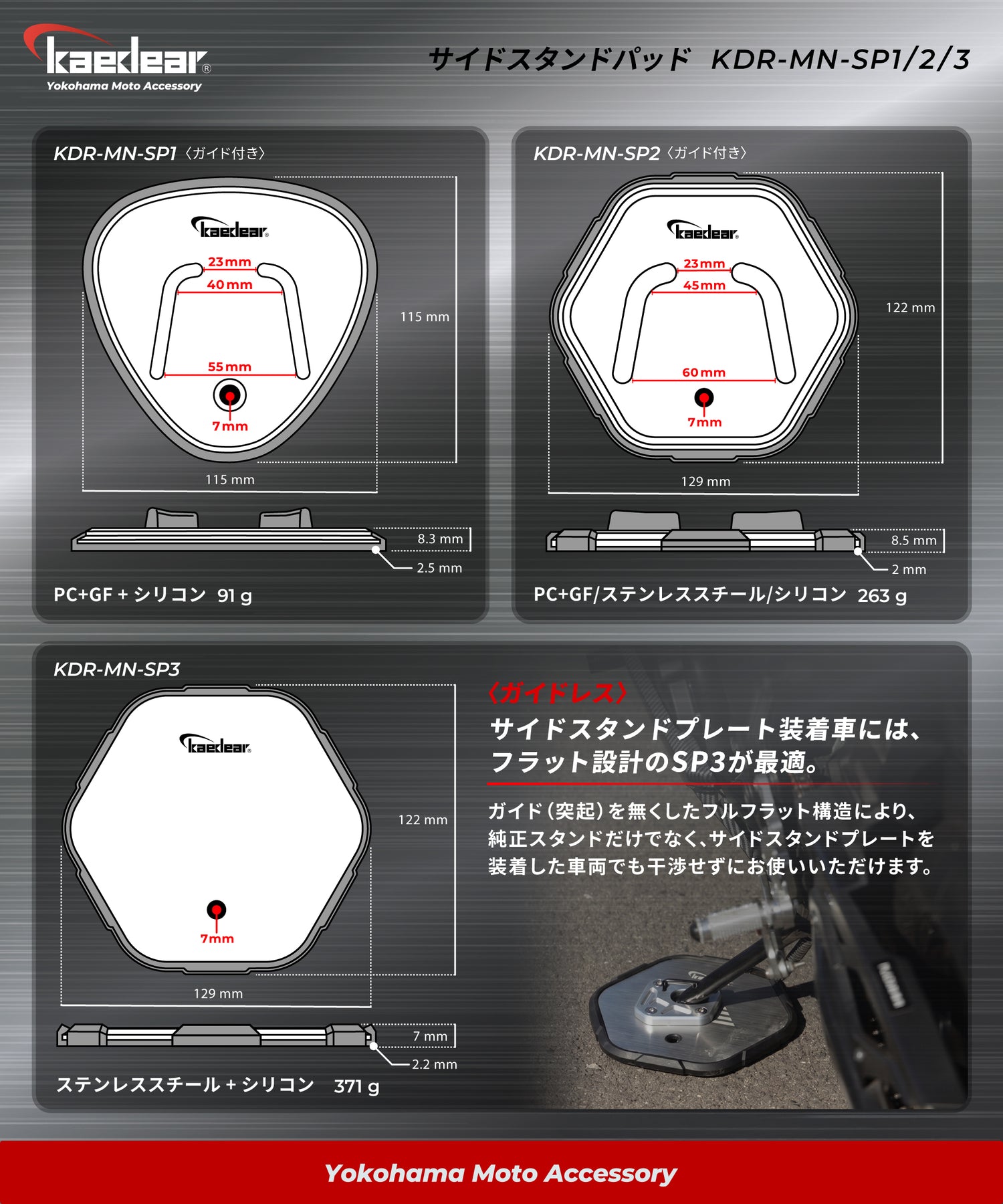 サイドスタンドパッド KDR-MN-SP3