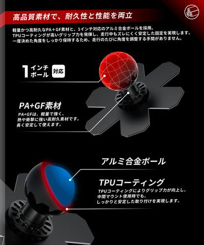 Aluminum intermediate mount for 1 inch ball KDR-J101