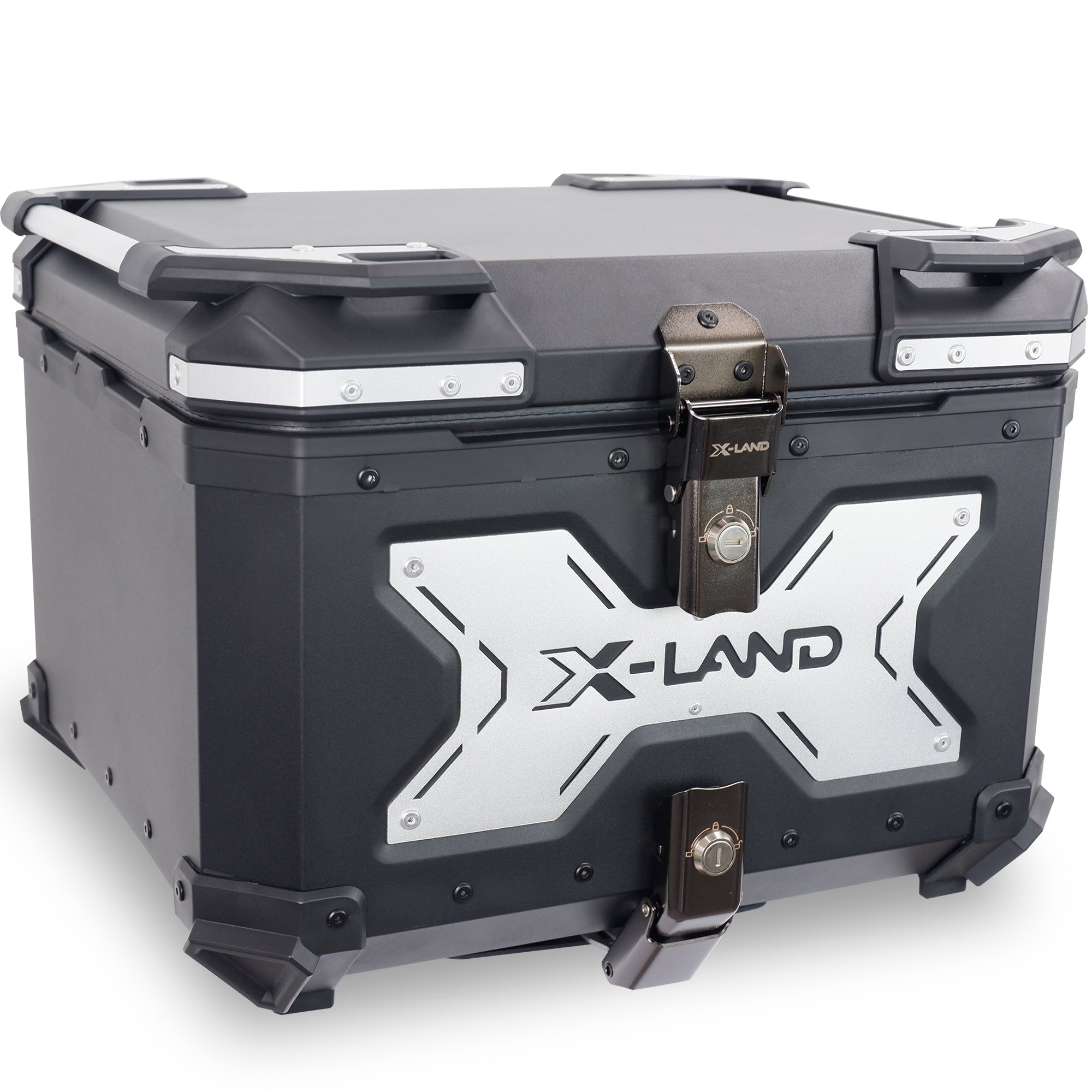 X-LAND バイク用アルミリアボックス 大容量 防水 防塵 鍵付き トップ