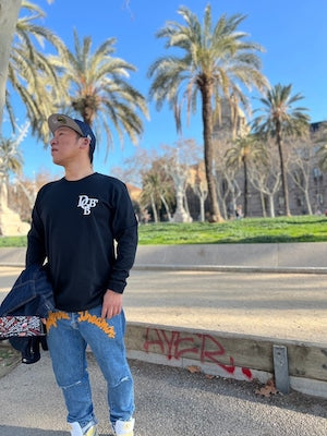 Classic long sleeve T-shirt（BLACK/WHITE）