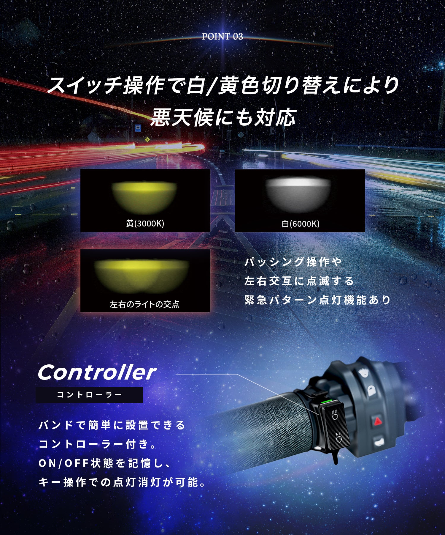 Kaedear(カエディア) バイク LED プロジェクター フォグ ランプ