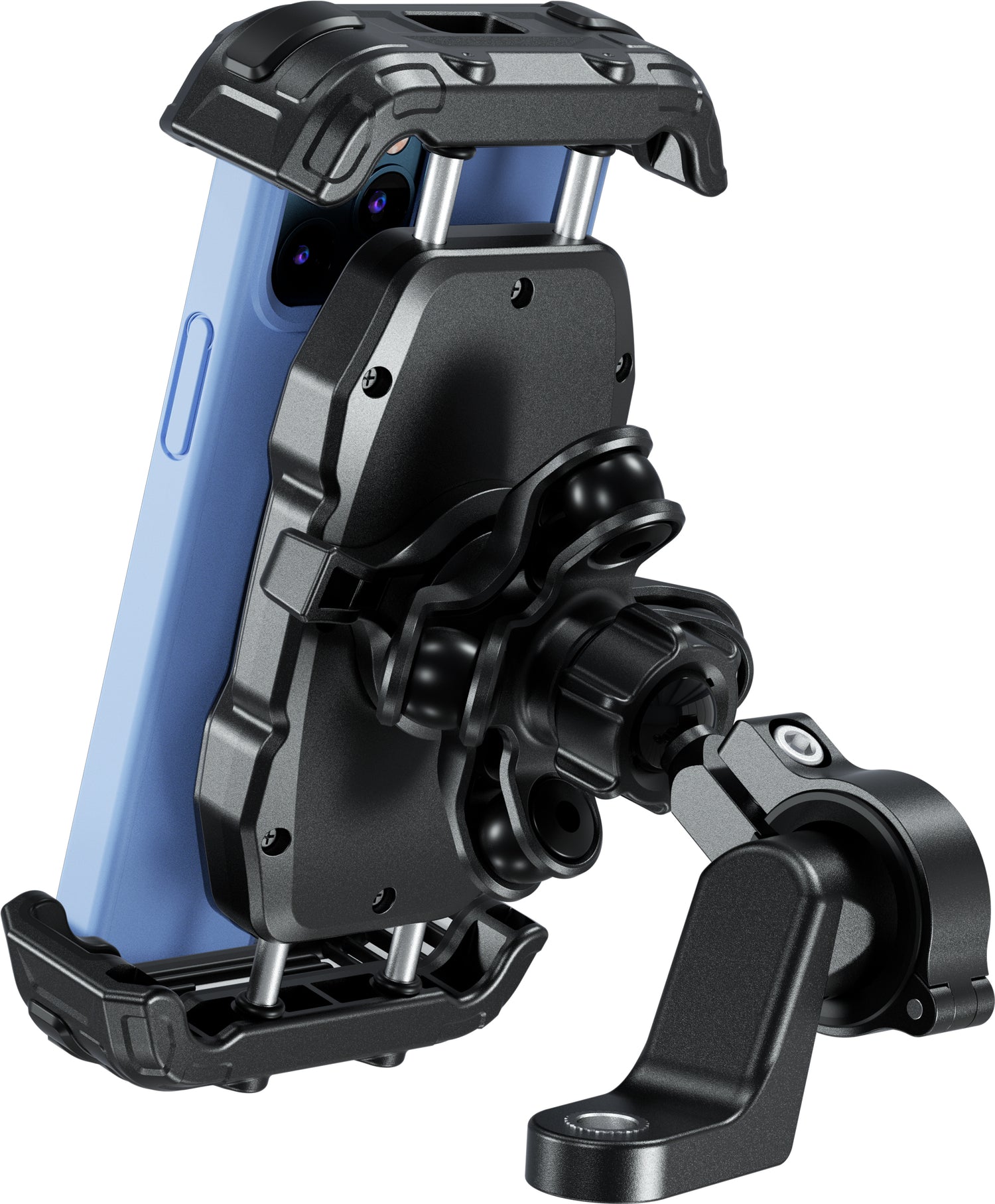 Kaedear QuickHold II Air Absorber Smartphone Holder for Motorcycles, One-Handed Operation, Anti-Vibration, Aluminum, Compatible with iPhone 17 KaedearYokohama Moto Accessory Kaedear QuickHold II Air Absorber Smartphone Holder for Motorcycles, One-Handed Operation, Anti-Vibration, Aluminum, Compatible with iPhone 17 KaedearYokohama Moto Accessory