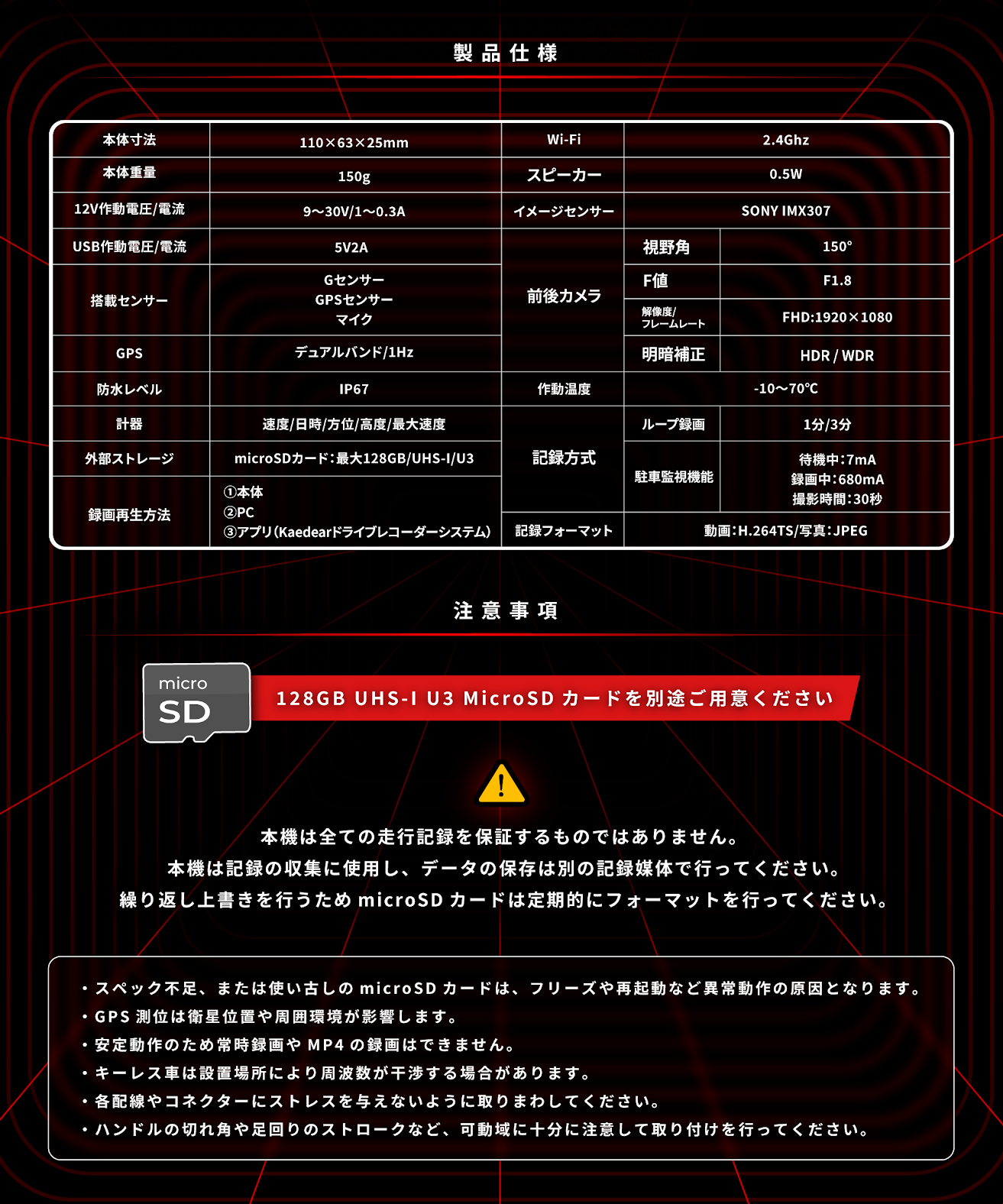 ドライブレコーダー KDR-D811