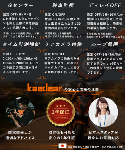 SONY スタービス採用 ドライブレコーダー ワイヤレスリモコン KDR-D702-60